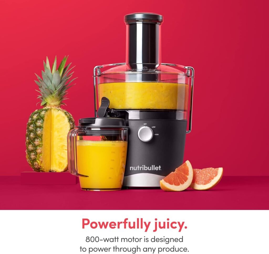 NutriBullet Juicer Centrifugal Juicer Machine for Fruit, Vegetables, and Food Prep, 27 Ounces/1.5 Liters, 800 Watts, Gray NBJ50100