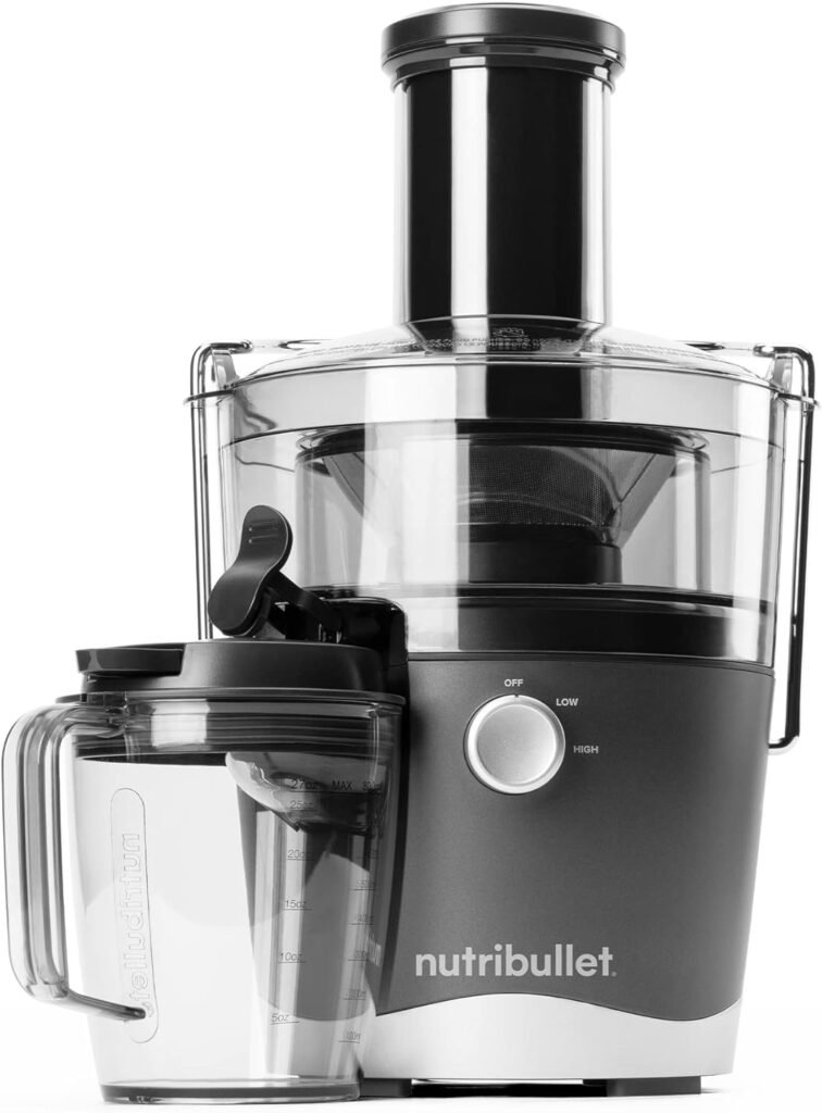 NutriBullet Juicer Centrifugal Juicer Machine for Fruit, Vegetables, and Food Prep, 27 Ounces/1.5 Liters, 800 Watts, Gray NBJ50100